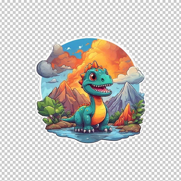 PSD dinosaur cladosaurus in mascot gaming logo and sports design in illustration style