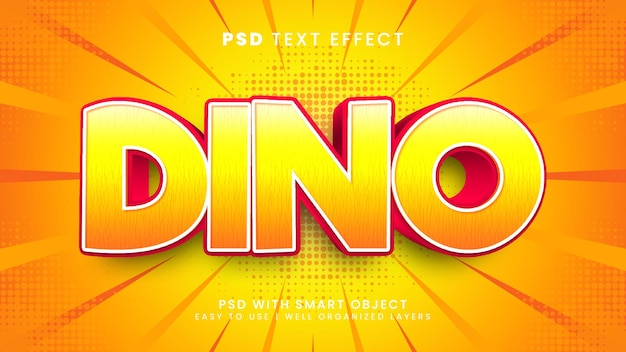 Dinosaur editable text effect with cartoon and funny font style