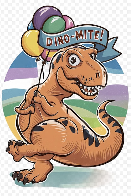 PSD a dinosaur with a hat on it that says quot dinosaur quot