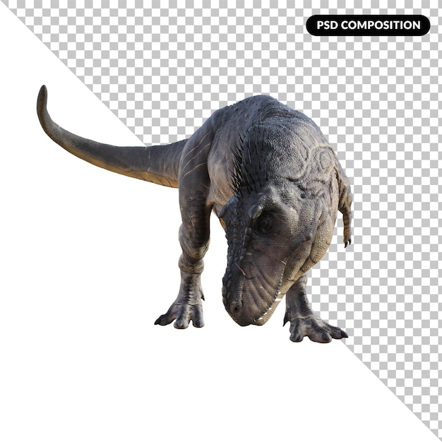 A dinosaur with a white background and a black border that says p. p.