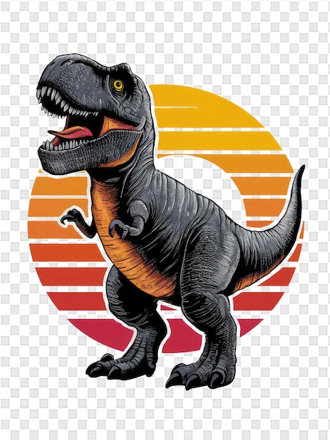 a dinosaur with a yellow and orange background