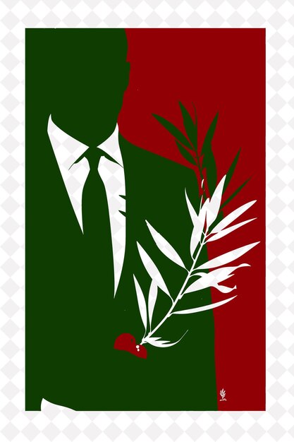 Diplomatic Presidential Candidate Portrait With a Red Olive Flat Illustration Election Campaign