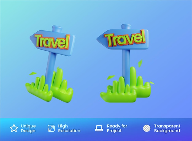 Direction icon 3d illustration isolated