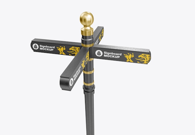 Directions Sign Mockup 3D render