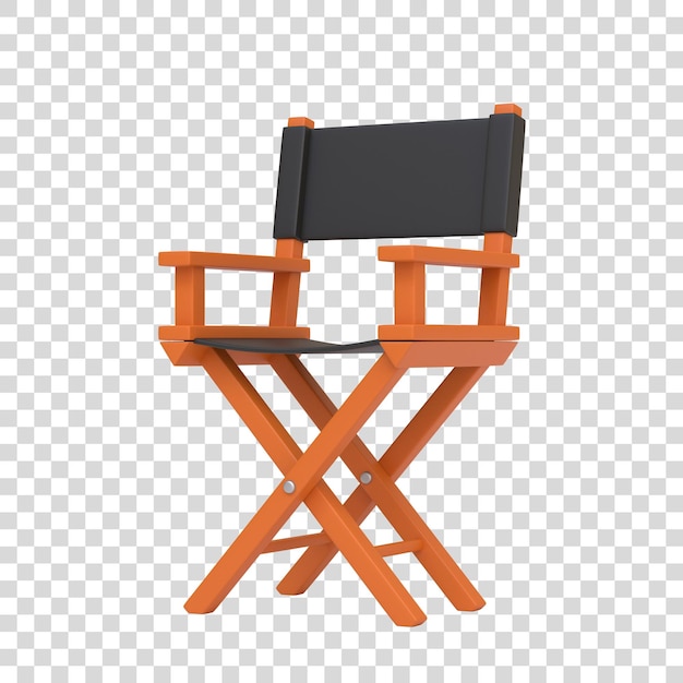 Director chair on white background Movie industry concept Cinema production design concept 3d rendering illustration