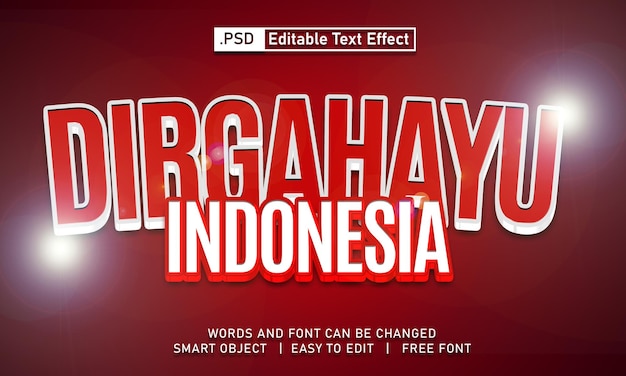 Dirgahayu indonesia Text Effect