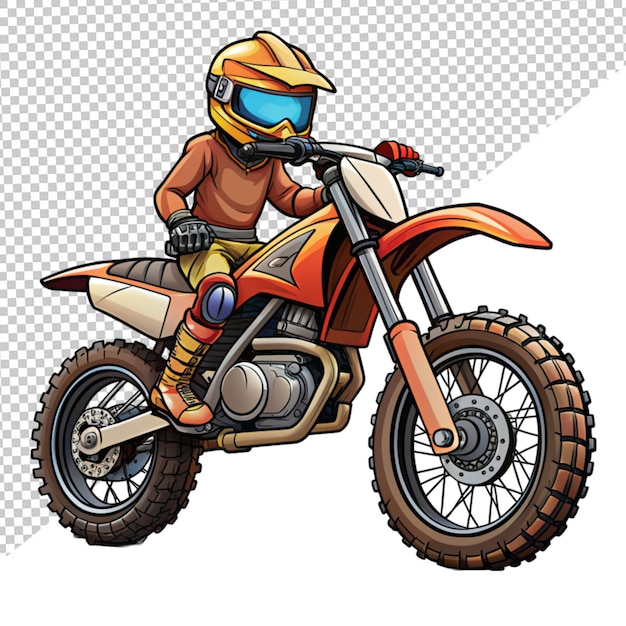 dirt bike rider on transparent background