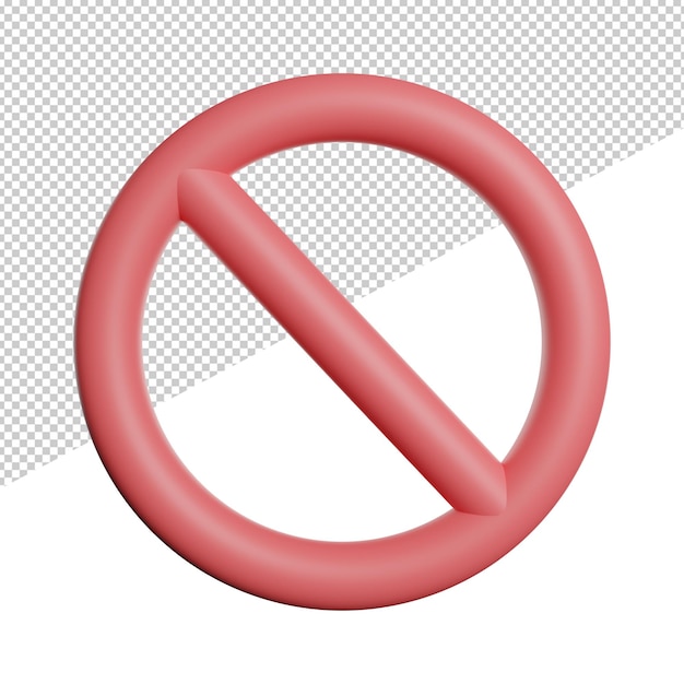 Disable Sign Symbol front view 3d rendering icon illustration on transparent background