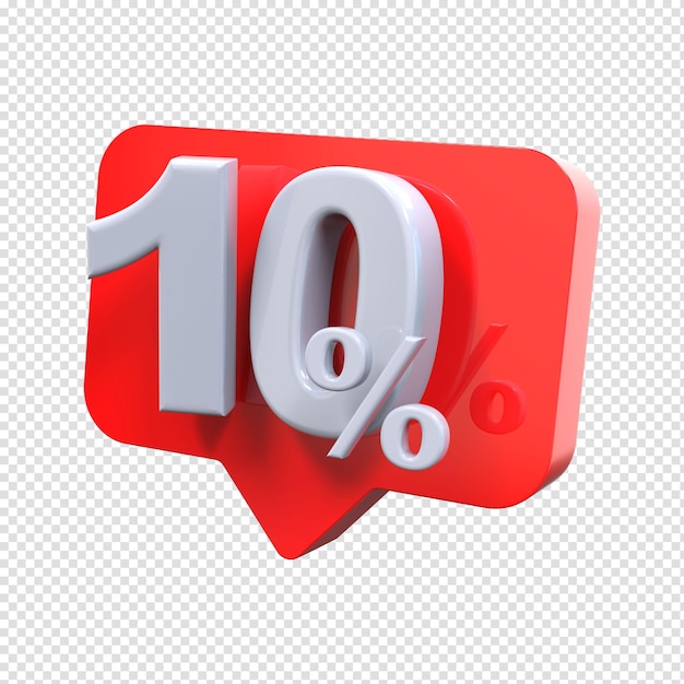 discount 10 percent 3d render