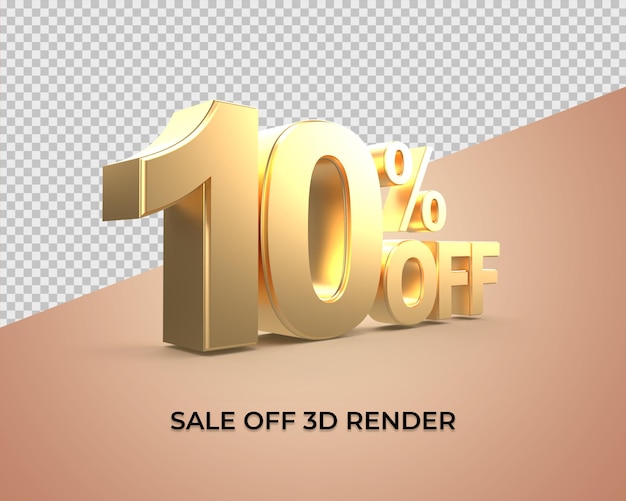 Discount 10 percentage sale 3d gold style