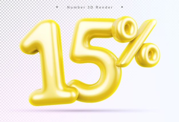 Discount 15 percent gold number 3d