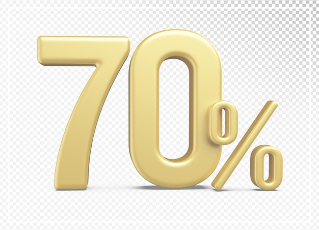 Discount 70 percent gold 3d number