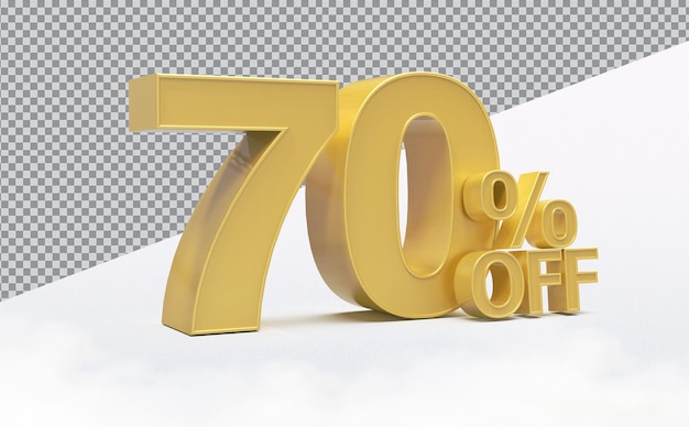 Discount 70 percent Number 3d Gold