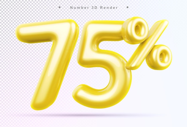 Discount 75 percent gold number 3d