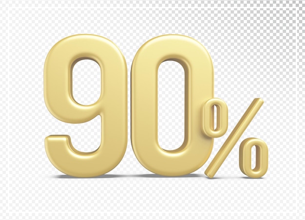 Discount 90 percent gold 3d number