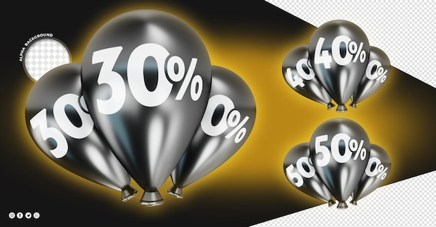 discount black 3d balloons for composition