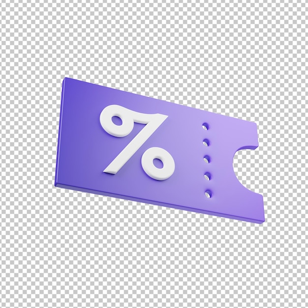 discount coupon 3d illustration