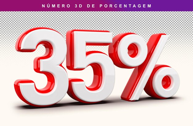 Discount Number 35 Percentage 3D Modern