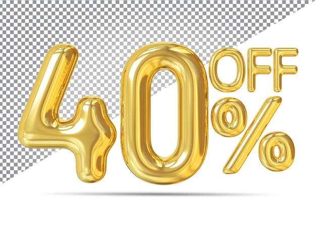 Discount Number 40 percent 3d gold