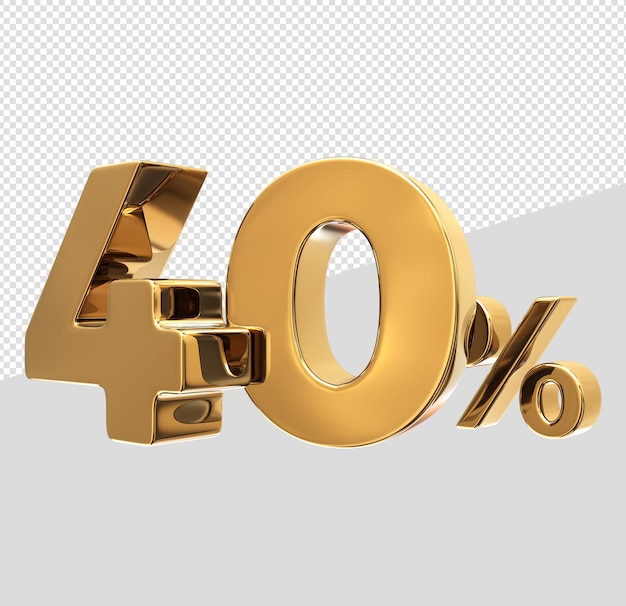 Discount number 40 percent 3d gold