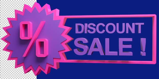 discount sale Banner in realistic 3d rendering Free Psd