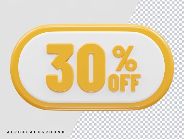 Discount sale percent icon 3d rendering transparent illustration