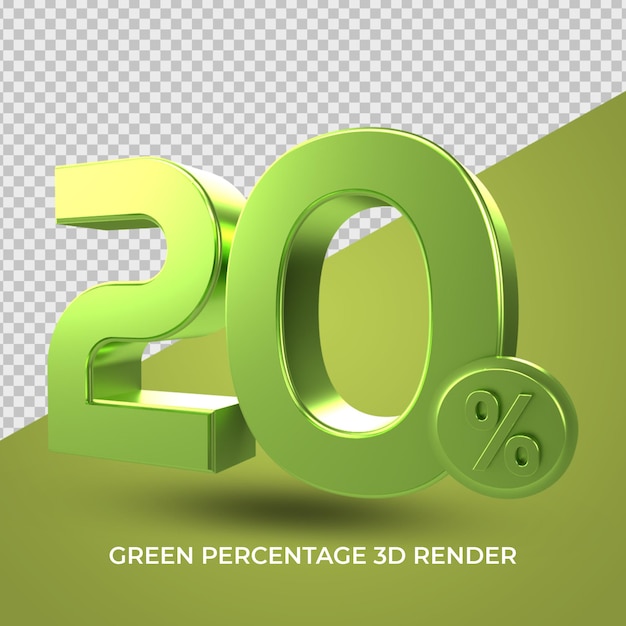 Discount sales 3D Percentage Green color