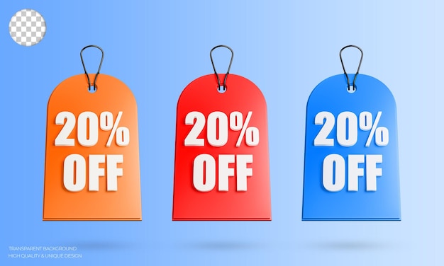 Discount tag 3d icon. Super sale or promotional sale discount banner