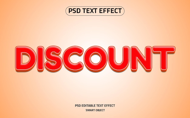 Discount text effect style logo mockup