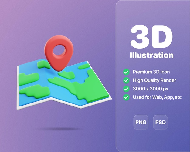 Discover your outdoor destination with this 3D icon of a map location Perfect for camping hiking