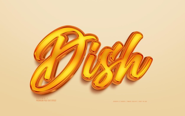 Dish editable premium psd text effect