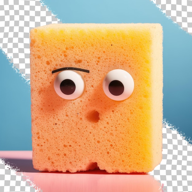 PSD dish washing sponge alone on transparent background