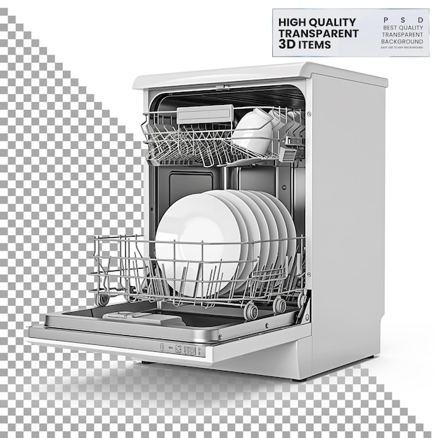 Dishwasher Appliance for Washing Dishes Automatically on Transparent Background