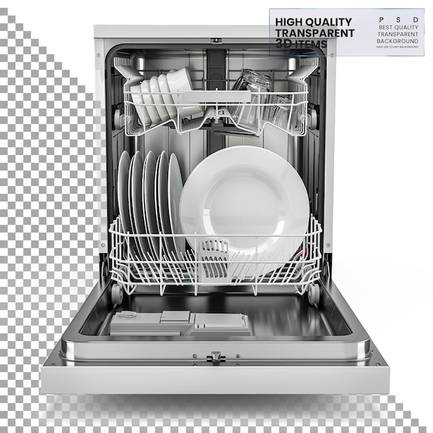 PSD dishwasher png isolated on transparent background