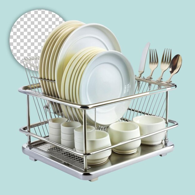 PSD a dishwasher with a dishwasher and dishes on transparent background