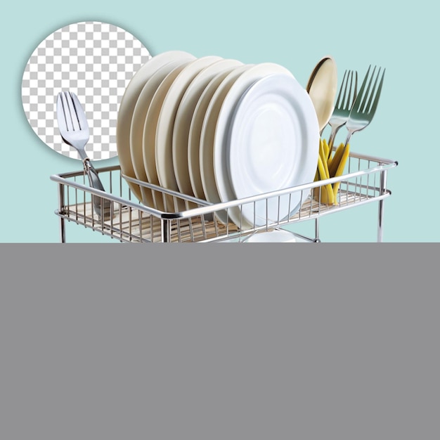 PSD a dishwasher with a dishwasher and dishes on transparent background