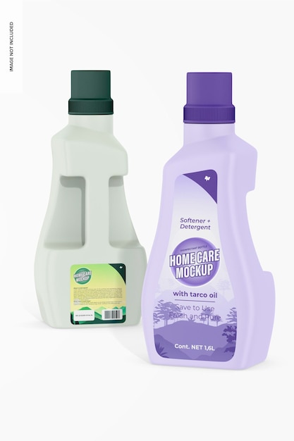 Disinfectant Bottles Mockup Front and Back View