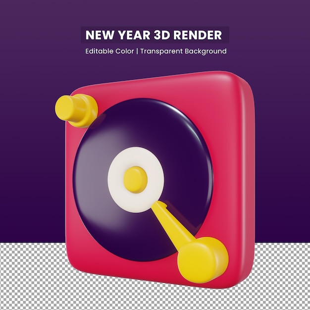 Disk Jockey Happy New Year 3d Render