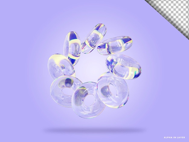 Dispersion glass abstract shape 3d illustration