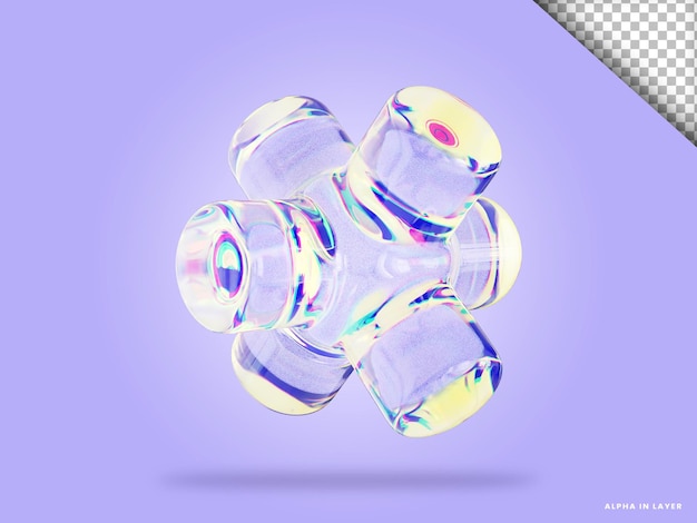 Dispersion glass abstract shape 3d illustration