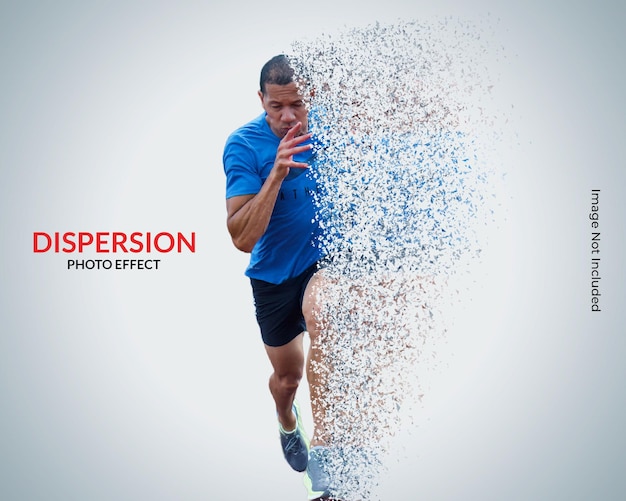 Dispersion photo effect mockup