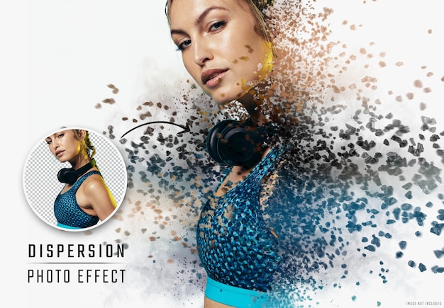 Dispersion photo effect with Rock Explosion Mockup