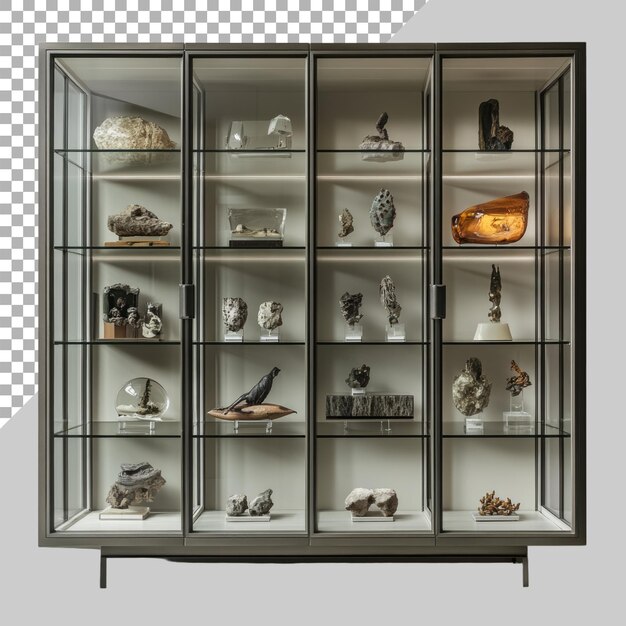 Display cabinets on transparent background