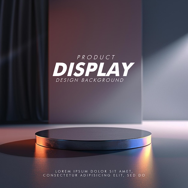 a display case for product display with a light on the table