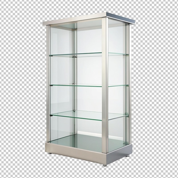 PSD display glass showcase isolated on transparent background