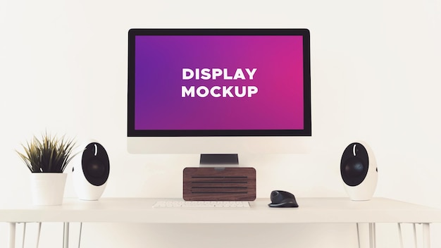 PSD display mockup screen mockup monitor mockup setup mockup gaming setup