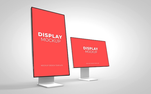 Display screen mockup isolated