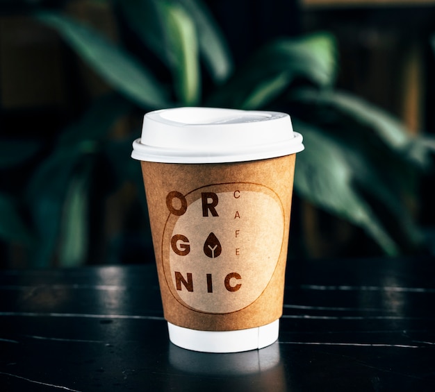 PSD disposable coffee paper cup mockup design