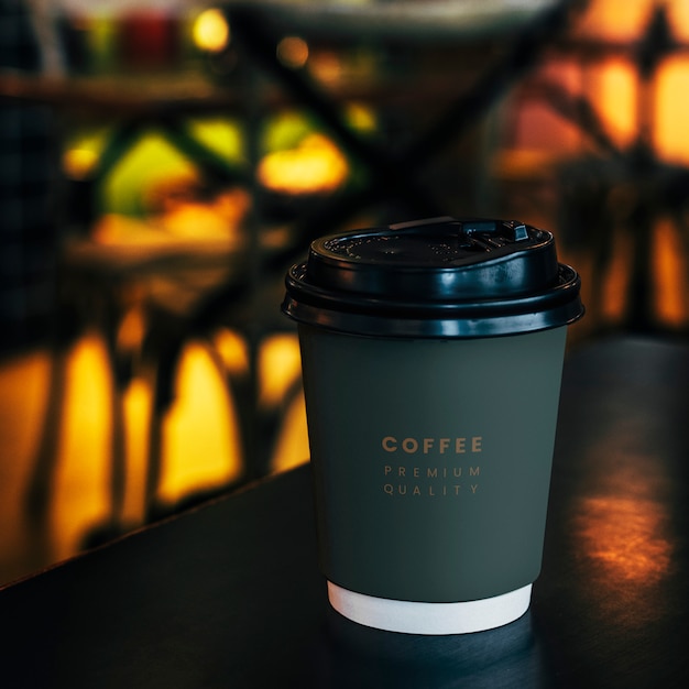 PSD disposable coffee paper cup mockup design