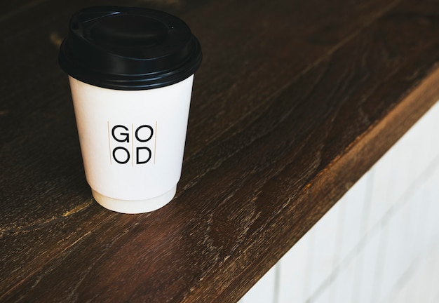 PSD disposable coffee paper cup mockup design